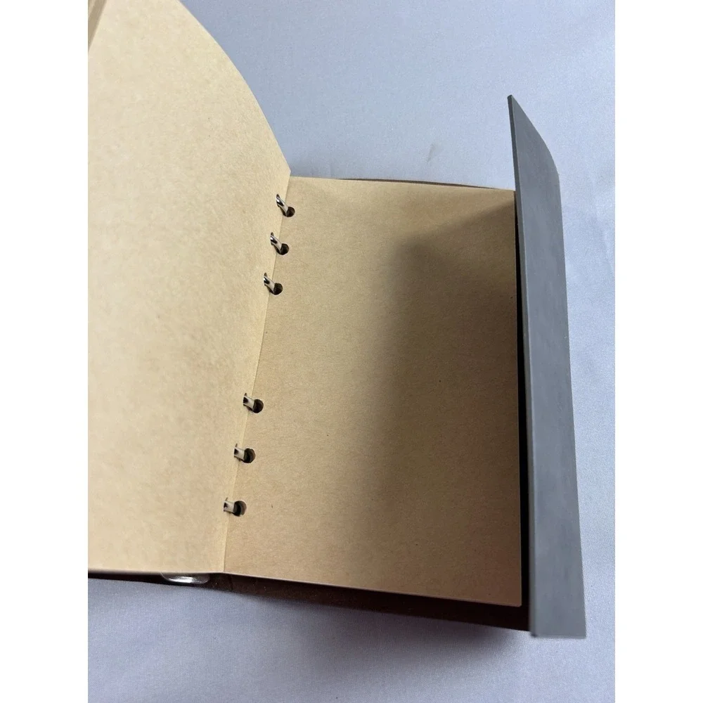 Leather Journal Refillable 6 Ring Binder Compass‎ Cover Anchor Charm Notebook